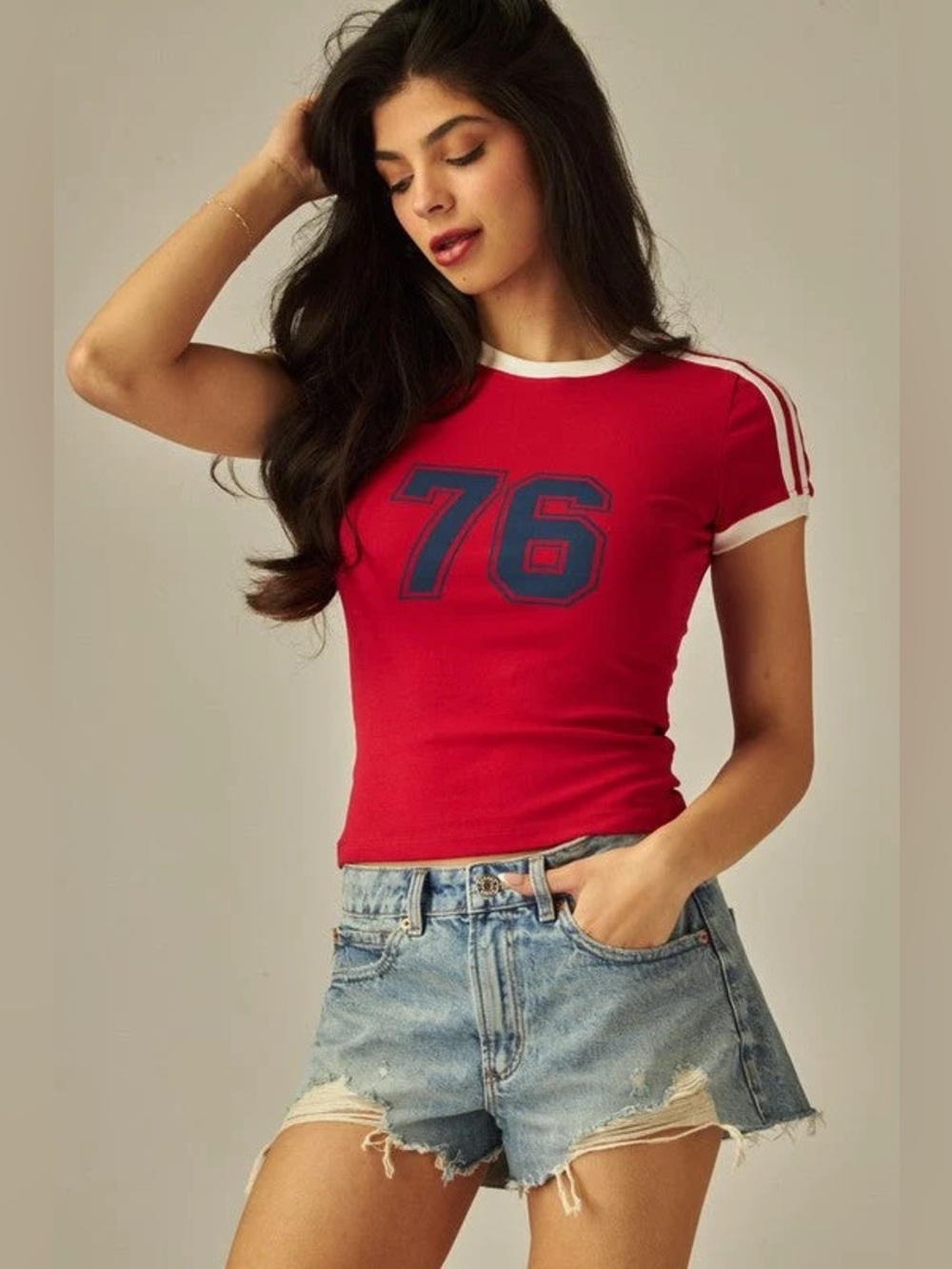 Love Poem Red Striped Ringer Tee